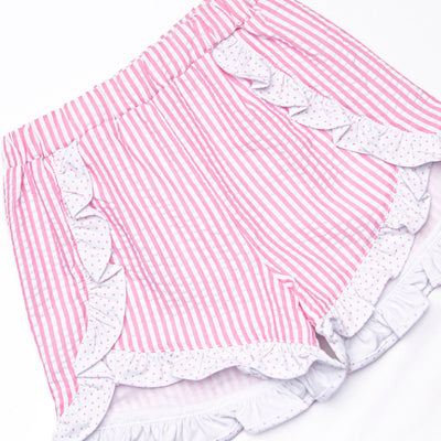 Sorbet Slice Applique Ruffle Short Set, Pink