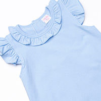 Potted Petals Ruffle Short Set, Blue