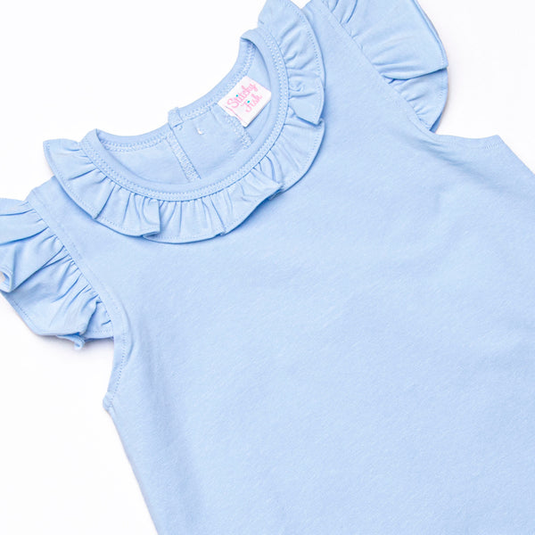 Potted Petals Ruffle Short Set, Blue