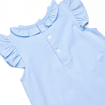 Potted Petals Ruffle Short Set, Blue