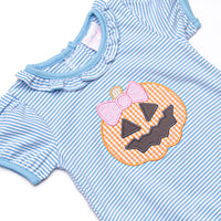 Jack-O'-Lantern Lady Applique Bubble, Blue