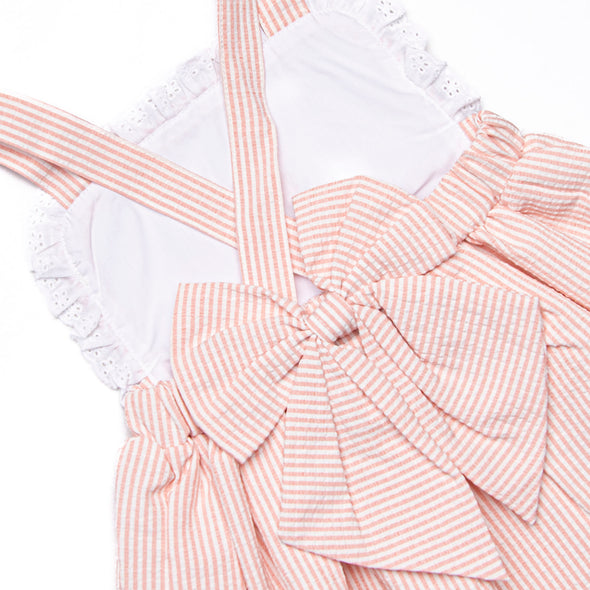 Sandcastle Competition Embroidered Sunsuit, Coral