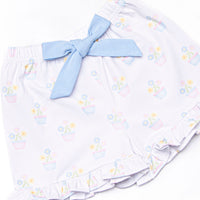 Potted Petals Ruffle Short Set, Blue