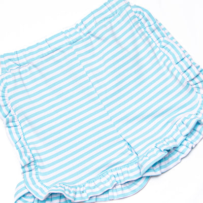 Grace Short Set, Aqua Stripe