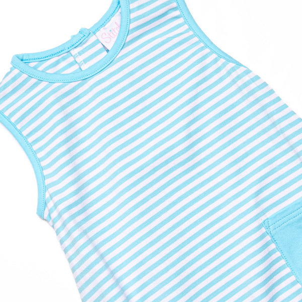 Noah Pocket Bubble, Aqua Stripe