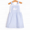 Ocean Blue Applique Dress, Blue