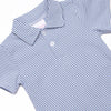 Levi Short Romper, Slate Blue Stripe
