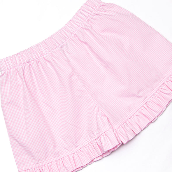 Ice Cream Party Smocked Ruffle Short Set, Pink