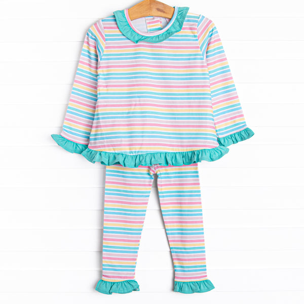 Jumping for Joy Ruffle Pant Set, Green