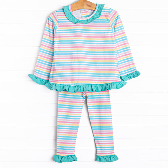 Jumping for Joy Ruffle Pant Set, Green