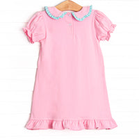 Tulip Trails Applique Dress, Pink