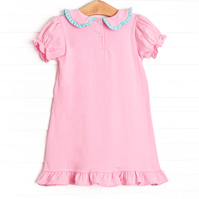 Tulip Trails Applique Dress, Pink