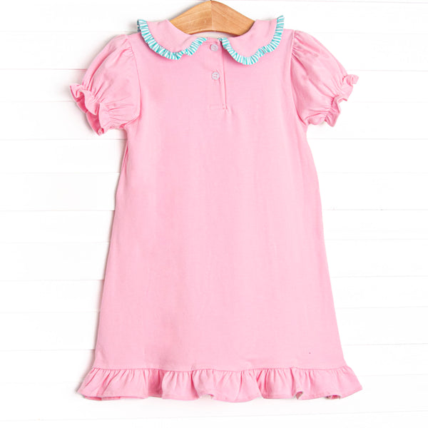 Tulip Trails Applique Dress, Pink