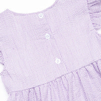 Summertime Sampler Applique Side Tie Dress, Purple