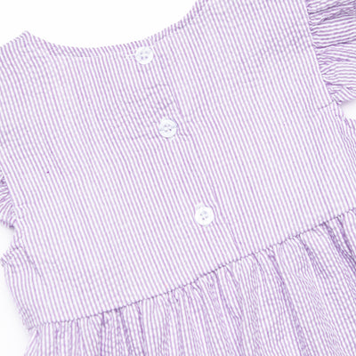 Summertime Sampler Applique Side Tie Dress, Purple