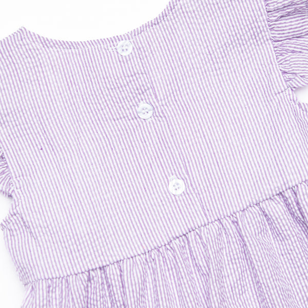 Summertime Sampler Applique Side Tie Dress, Purple
