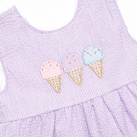 Summertime Sampler Applique Diaper Set, Purple
