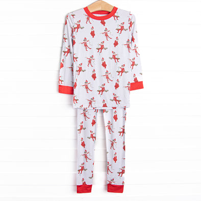 Prank Time Pal Bamboo Pajama Set, Red