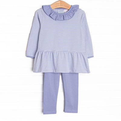 Nicole Legging Set, Periwinkle Stripe