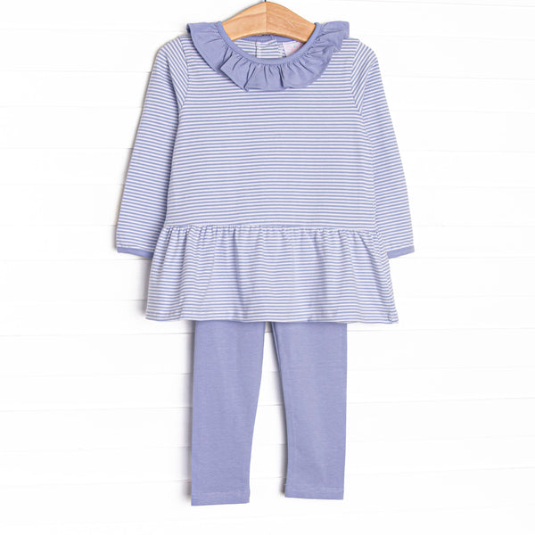 Nicole Legging Set, Periwinkle Stripe