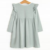 Everly Long Sleeve Dress, Sage Stripe