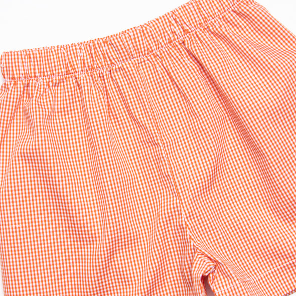 Seahorse Somersaults Smocked Short Set, Orange