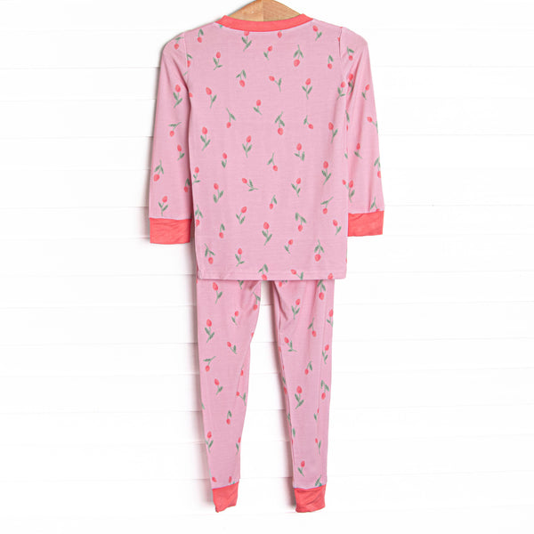 Recital Roses Bamboo Pajama Set, Pink