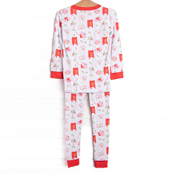 Letters to Santa Bamboo Pajama Set, Red