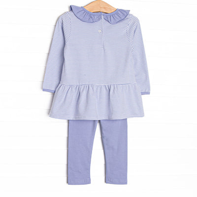 Nicole Legging Set, Periwinkle Stripe