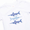 Trophy Fish Trio Applique Short Set, Blue
