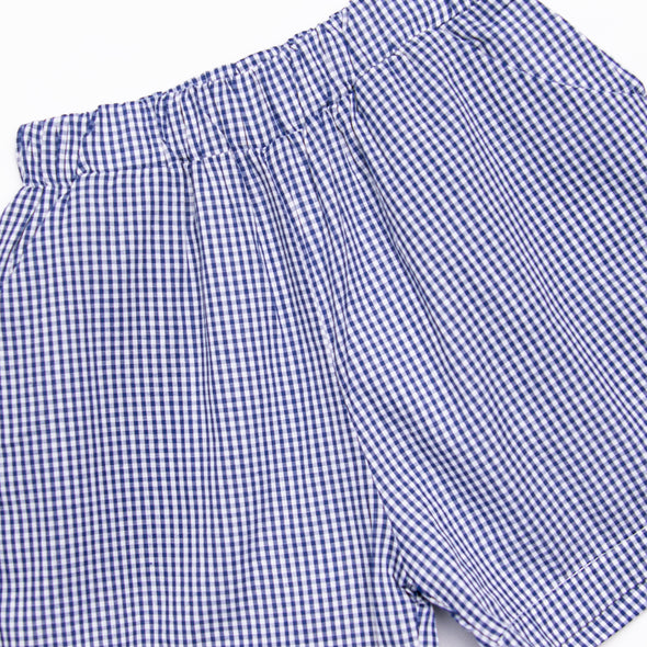 Trophy Fish Trio Applique Short Set, Blue