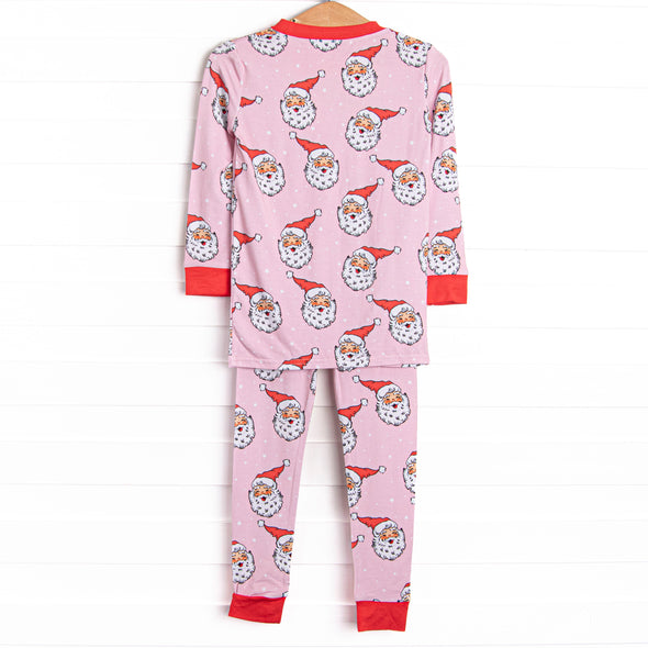 Pink Christmas Bamboo Pajama Set, Pink