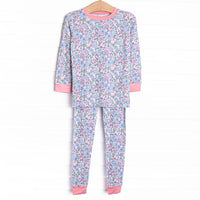 By the Bay Blooms Bamboo Pajama Set, Blue