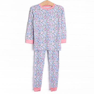 By the Bay Blooms Bamboo Pajama Set, Blue