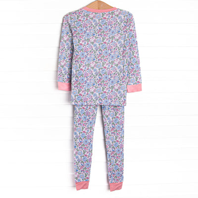 By the Bay Blooms Bamboo Pajama Set, Blue