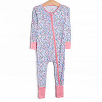 By the Bay Blooms Bamboo Zippy Pajama, Blue