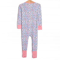 By the Bay Blooms Bamboo Zippy Pajama, Blue