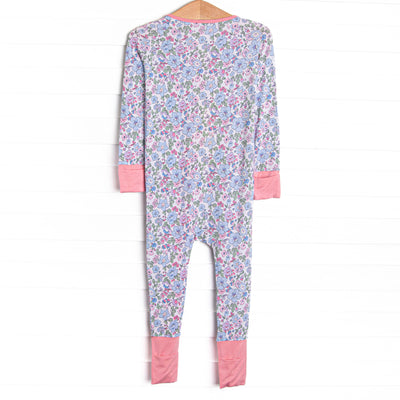 By the Bay Blooms Bamboo Zippy Pajama, Blue