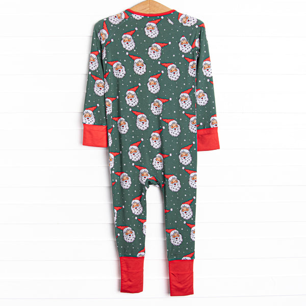White Christmas Bamboo Zippy Pajama, Green