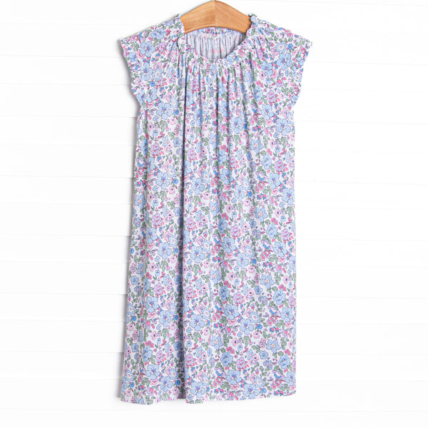 By the Bay Blooms Bamboo Night Gown, Blue