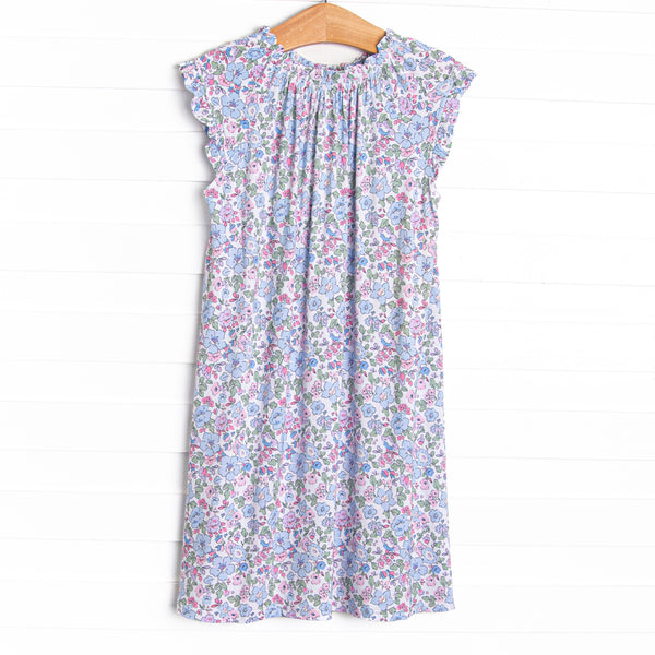 By the Bay Blooms Bamboo Night Gown, Blue
