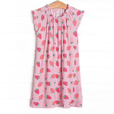 Pineberry Picnic Bamboo Night Gown, Pink