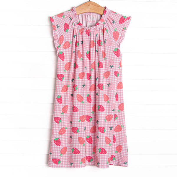 Pineberry Picnic Bamboo Night Gown, Pink