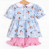 Boos and Barks Short Set, Blue