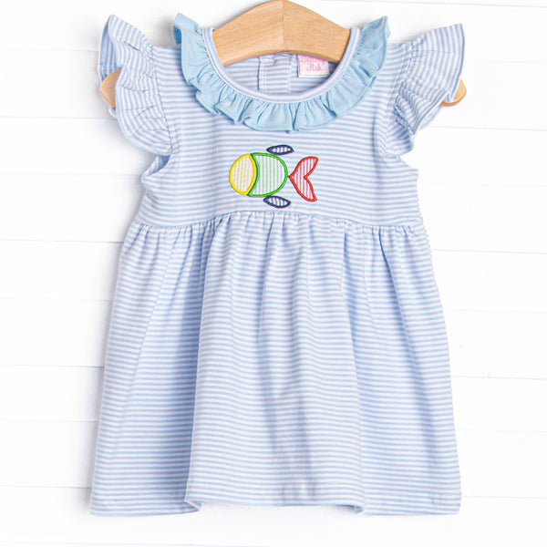 Fintastic Friend Applique Dress, Blue