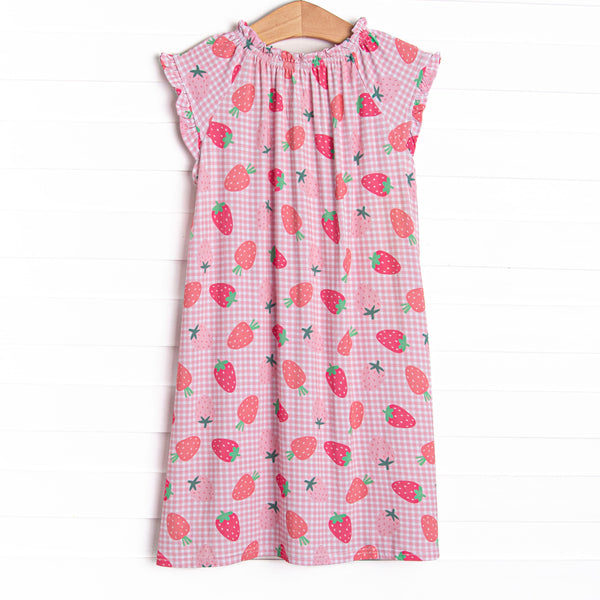 Pineberry Picnic Bamboo Night Gown, Pink