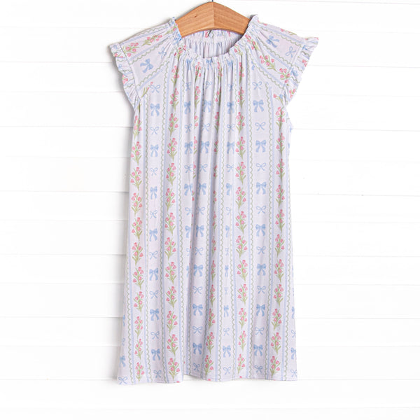 Delicate Details Bamboo Night Gown, Blue