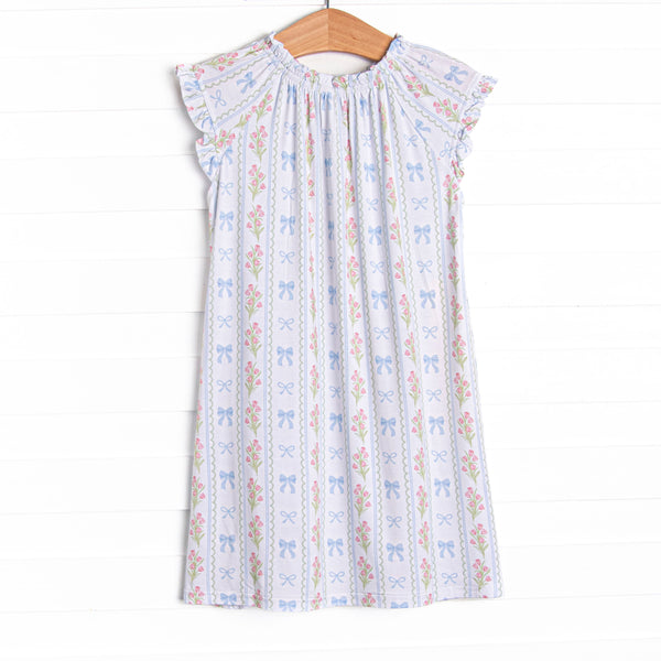 Delicate Details Bamboo Night Gown, Blue
