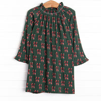 Christmas Cheer Bamboo Long Sleeve Night Gown, Green