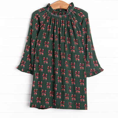 Christmas Cheer Bamboo Long Sleeve Night Gown, Green